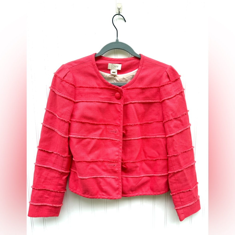 J. Crew Women's Coral‎ Cropped Blazer Size 4